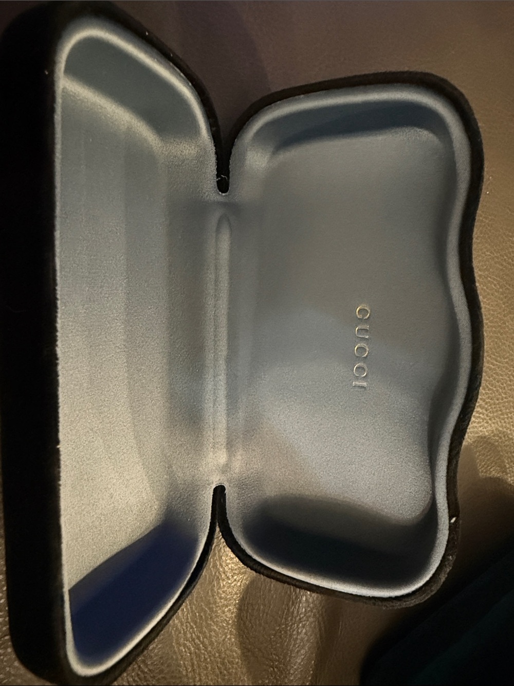 Gucci Men's Light Blue and black Sunglasses Case with Branded Interior